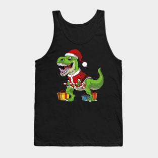 T-Rex Santa Funny Christmas Tank Top